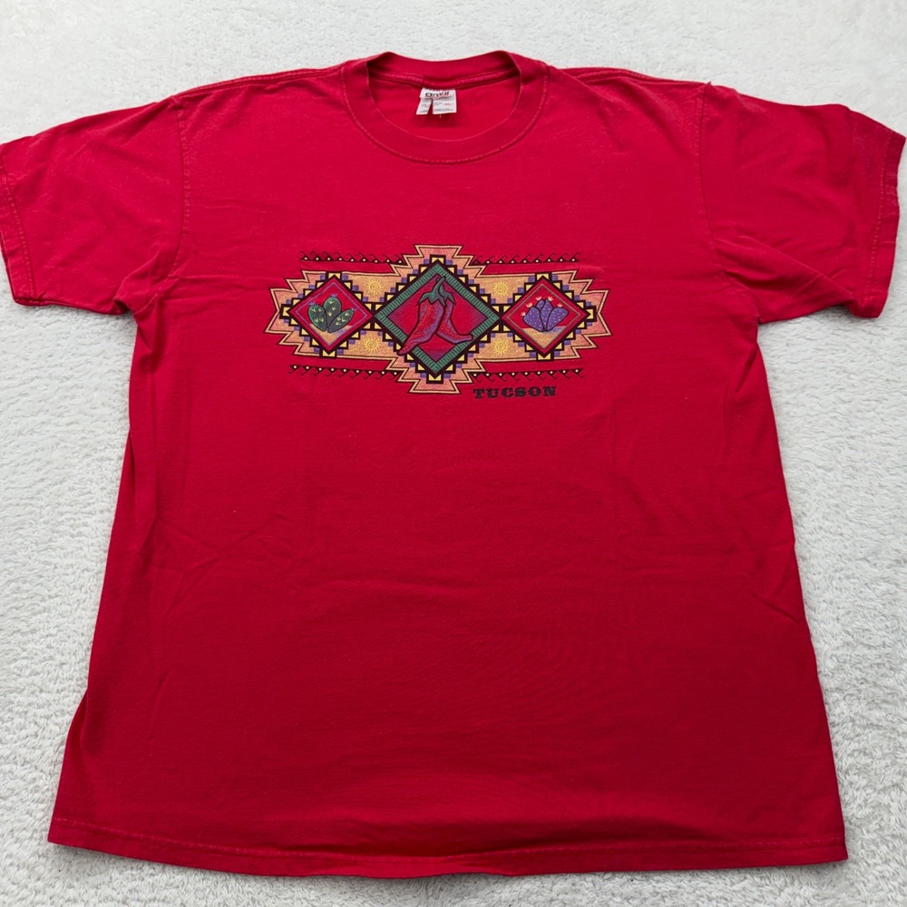 Vintage 90s Tucson Arizona Graphic T-Shirt Southwest Anvil XL‎ Red